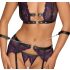 Cottelli Bondage - Ensemble lingerie & menottes (noir-violet) - M