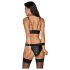 Cottelli Bondage - ensemble soutien-gorge brillant avec menottes (noir)
