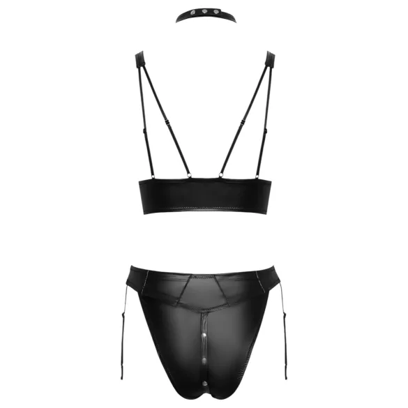 Cottelli Bondage - ensemble soutien-gorge brillant avec menottes (noir) - M