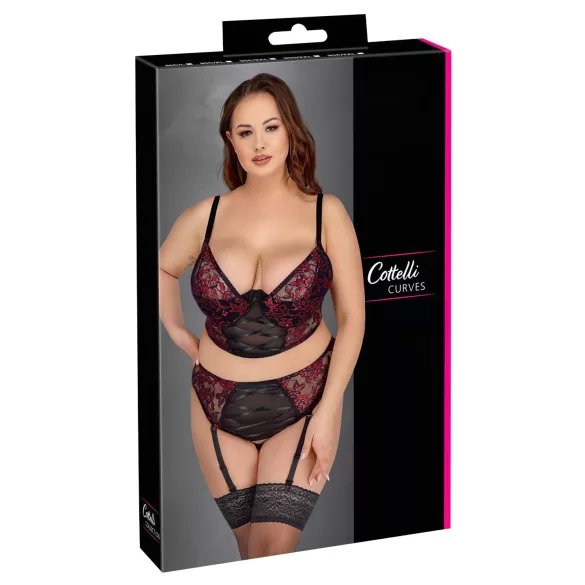 Cottelli - Ensemble lingerie grande taille - soutien-gorge - rouge - 90C/XL