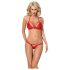 Ensemble soutien-gorge en dentelle à lanières Obsessive 838-SET-3 (rouge)