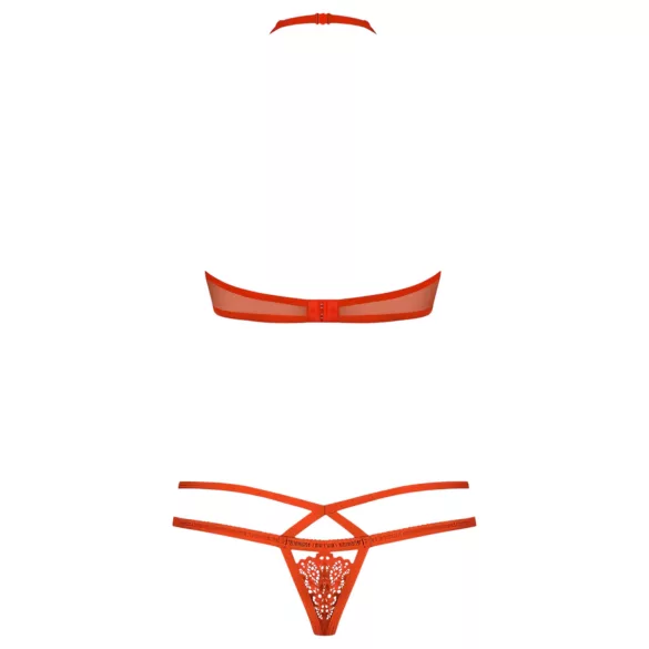 Obsessive - ensemble soutien-gorge en dentelle à lanières - rouge - L/XL