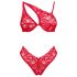 Ensemble coquin Obsessive Atenica - croisé sensuel (rouge)