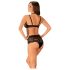 Ensemble Soutien-Gorge Transparent Imprimé Obsessive Elizenes (Noir)
