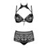Ensemble Soutien-Gorge Transparent Imprimé Obsessive Elizenes (Noir)