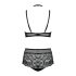 Ensemble Soutien-Gorge Transparent Imprimé Obsessive Elizenes (Noir)