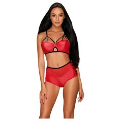 Ensemble Effet Cuir Rouge S/M - Obsessive