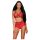 Ensemble Effet Cuir Rouge S/M - Obsessive