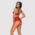 Ensemble Effet Cuir Rouge S/M - Obsessive
