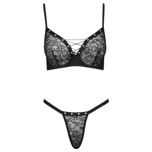 Cottelli Party - ensemble soutien-gorge lacé - noir - 80C/M