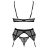 Obsessive Chemeris - ensemble soutien-gorge avec porte-jarretelles (noir) - XL/XXL