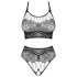 Obsessive K103 - ensemble résille ouvert et extensible (noir) - S-L