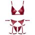 Cottelli Bondage - ensemble soutien-gorge brillant & menottes (rouge)