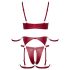 Cottelli Bondage - ensemble soutien-gorge brillant & menottes (rouge)