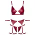 Cottelli Bondage - ensemble soutien-gorge brillant & menottes (rouge) - M