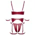 Cottelli Bondage - ensemble soutien-gorge brillant & menottes (rouge) - M