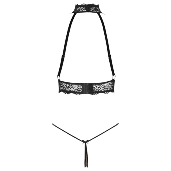 Abierta Fina - ensemble lingerie ouverte avec chaînes - noir - M