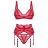 Obsessive Cupid Desir - ensemble lingerie en dentelle (rouge)