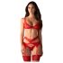 Obsessive Cupid Desir - ensemble lingerie en dentelle (rouge) - L/XL