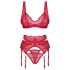 Obsessive Cupid Desir - ensemble lingerie en dentelle (rouge) - L/XL