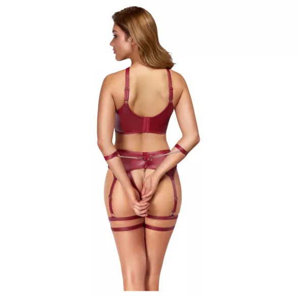 Cottelli Bondage - ensemble soutien-gorge croisé - rouge