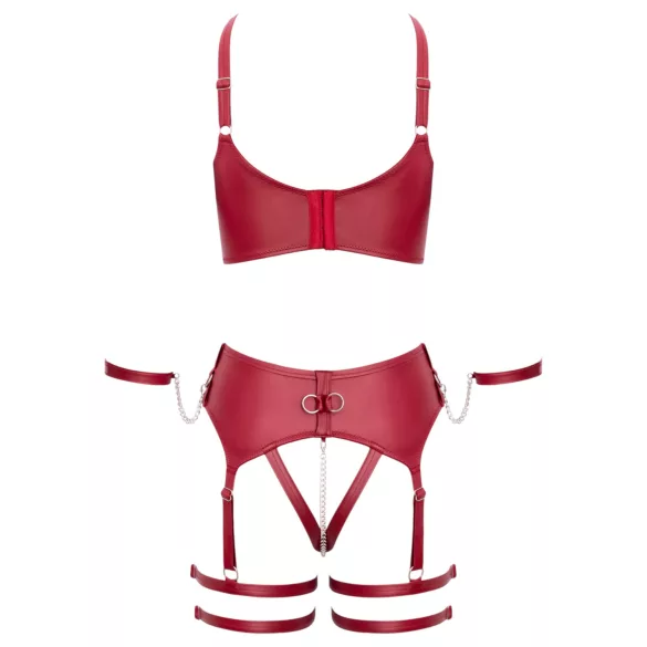 Cottelli Bondage - ensemble soutien-gorge croisé - rouge