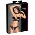 Cottelli - soutien-gorge ouvert en dentelle et string avec ornements or rose (noir)