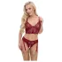 Cottelli - ensemble deux pièces en dentelle avec porte-jarretelles (rouge) - M