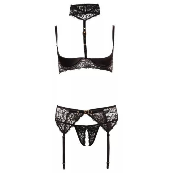 Abierta Fina - Ensemble lingerie sexy dentelle - 3 pièces