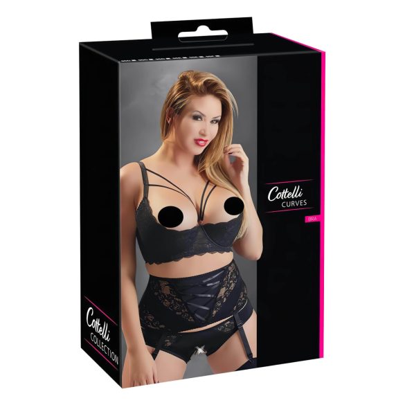 Cottelli Plus Size - soutien-gorge à bretelles et anneau (noir)