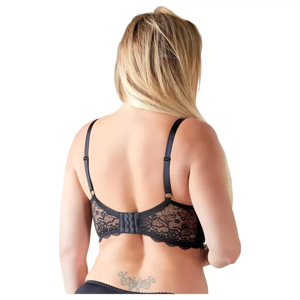 Cottelli Plus Size - soutien-gorge ouvert à armatures et anneaux - noir - 95D