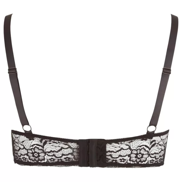 Cottelli Plus Size - soutien-gorge ouvert à armatures et anneaux - noir - 85E