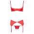 Cottelli - Ensemble rouge cœur porte-seins ouvert - 80C/M