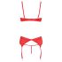 Cottelli - Ensemble rouge cœur porte-seins ouvert - 80C/M