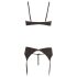 Abierta Fina - ensemble de lingerie à strass scintillants (noir)