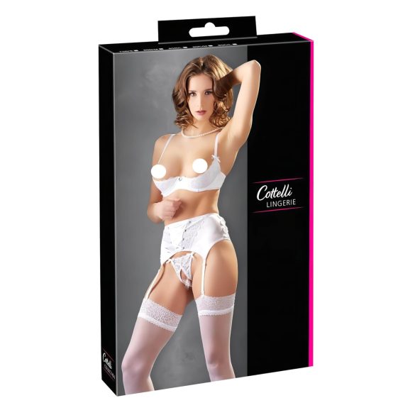 Cottelli - Ensemble blanc corset et dentelle soutien-gorge