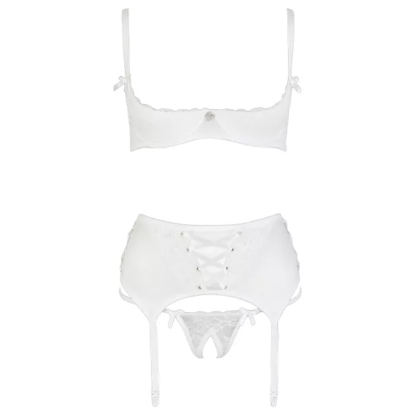 Cottelli - soutien-gorge balconnet à lacets dentelle - blanc - 80B/M