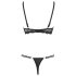 Cottelli - Soutien-gorge anneau & tanga (noir) - 80B/M