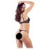 Cottelli - Porte-jarretelles à anneaux et string (noir) - 85C/L
