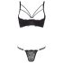 Cottelli - Porte-jarretelles à anneaux et string (noir) - 85C/L