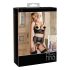 Abierta Fina - ensemble lingerie étincelant dentelle à bretelles (noir) - 85B/L