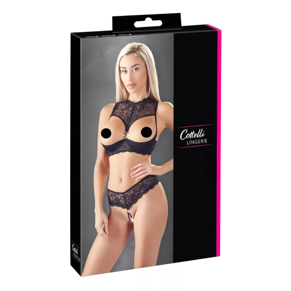 Cottelli - ensemble soutien-gorge ouvert - noir - 80B/M