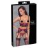 Cottelli Bondage - Ensemble en dentelle rouge, rehausse-buste joueuse