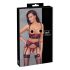 Cottelli Bondage - Ensemble en dentelle rouge, rehausse-buste joueuse