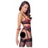 Cottelli Bondage - Ensemble en dentelle rouge, rehausse-buste joueuse