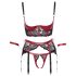 Cottelli Bondage - Ensemble en dentelle rouge, rehausse-buste joueuse