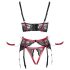 Cottelli Bondage - Ensemble en dentelle rouge, rehausse-buste joueuse
