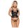 Abierta Fina - string ouvert et corset (noir)