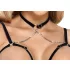 Abierta Fina - string ouvert et guêpière (noir)