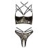 / Abierta Fina - soutien-gorge ouvert et string (noir-doré) - M